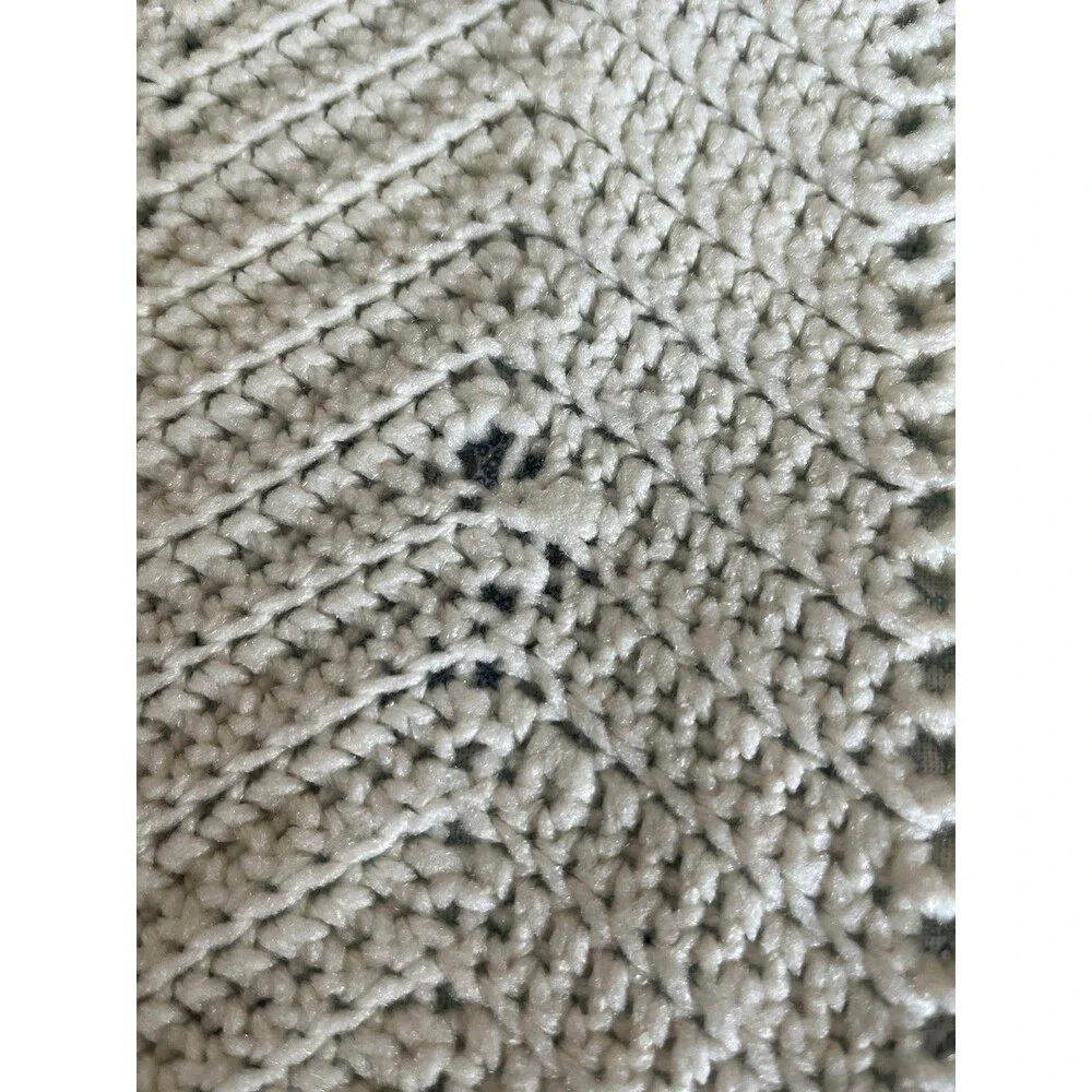 Vintage Handmade Crocheted Pale Yellow Baby Blanket